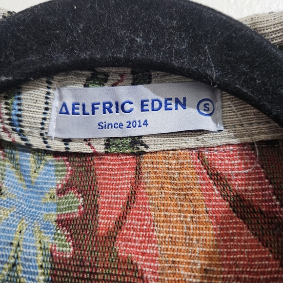 Aelfric Eden Tapestry Elephant & Camel Jacquard Button Down Shirt Small - Picture 14 of 15